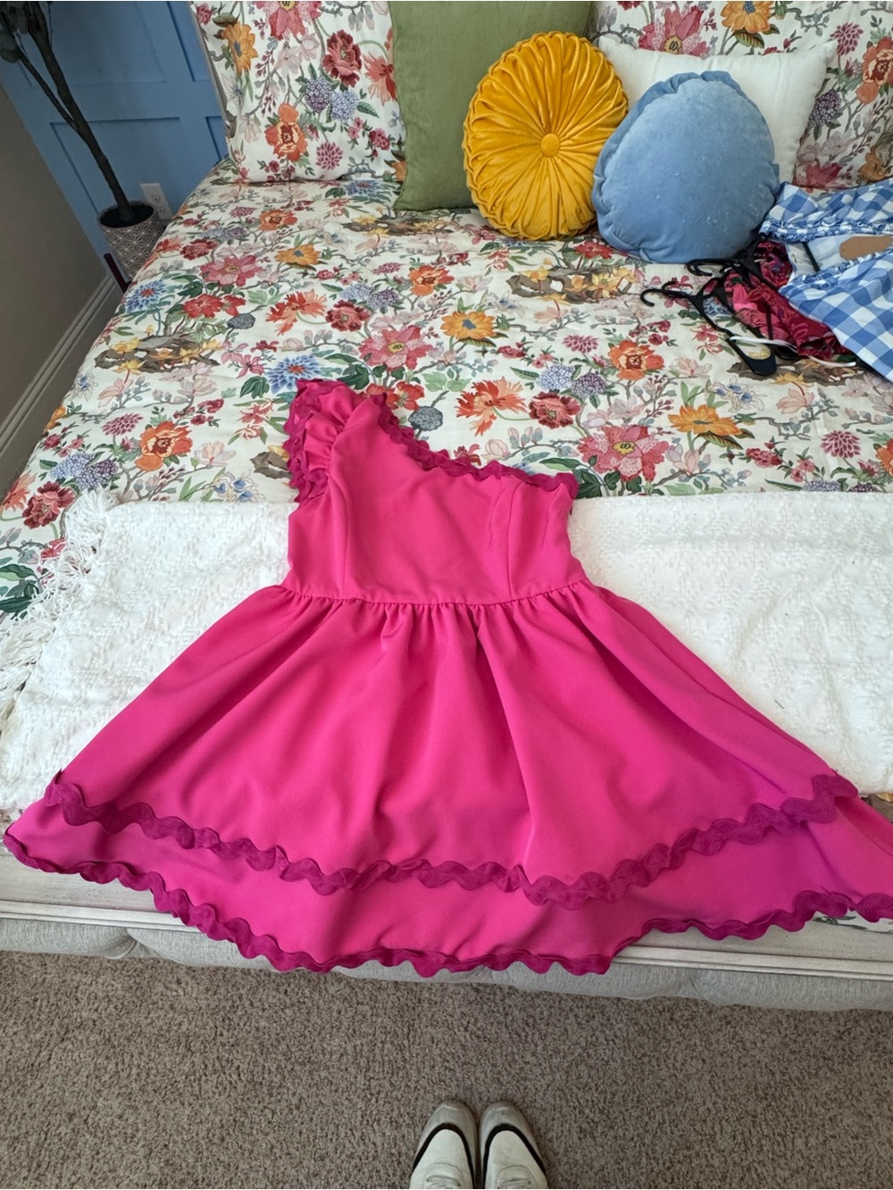 Hot Pink Off the Shoulder Party Dress